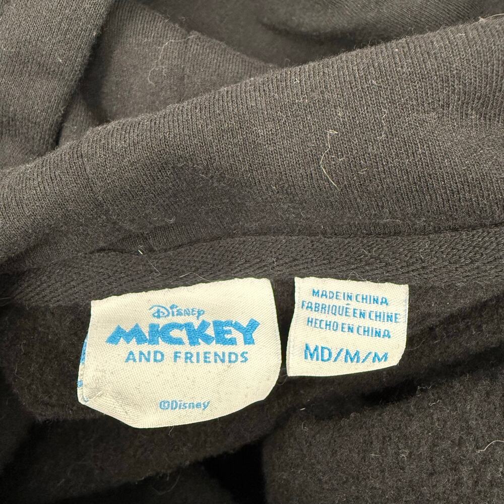 Disney Mickey & Friends Mouse Sweatshirt Juniors SZ Medium Sequin Hoodie Black - Picture 3 of 15